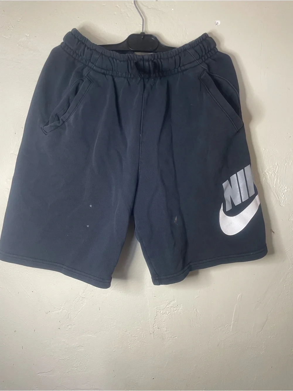 Nike Men’s Black Athletic Shorts with White Swoosh